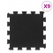 Placi de podea din cauciuc, 9 buc., negru, 16 mm, 30x30 cm GartenMobel Dekor