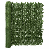 Gossi paravan de balcon, frunze verde inchis, 600x100 cm