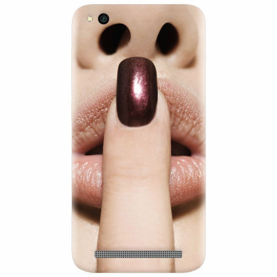 Husa silicon pentru Xiaomi Redmi 5A, Finger Purple Nailpolish Girl Lips foto
