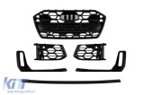 Set grilaj negru lucios potrivit pentru bara de protectie frontala Audi A6 S Line 2019&ndash;2024 Performance AutoTuning