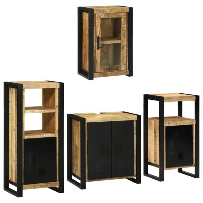 vidaXL Set de mobilier pentru baie 4 pcs Maro Lemn de mango solid 3305696 foto