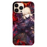 Husa compatibila cu Apple iPhone 15 Pro Max model Alter Saber Fate Grand Order, Silicon, TPU, Viceversa, Transparent, Carcasa