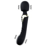 Vibrator Masaj Serenity, 2 Motoare Puternice, 10 Moduri Vibratii, Silicon, USB, Negru, 25 cm, Guilty Toys