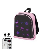 Rucsac Inteligent Pixen LED Roz - Ecran Personalizabil, Control Aplicatie Mobila, PC+ABS, 30x26x12 cm