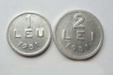 ROMANIA - 1 LEU 1951 AL + 2 LEI 1951 AL , RPR, L17.16