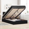 VidaXL Pat otoman cu saltea și LED-uri, negru, 120x190cm, catifea 3312538