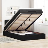 VidaXL Pat otoman cu saltea și LED-uri, negru, 120x190cm, catifea 3312538