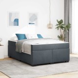 Cumpara ieftin Cadru de pat cu saltea Gri inchis 160 x 200 cm tesatura