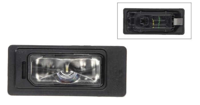 Lampa numar Audi, Bentley, Cupra, Seat, Skoda, Volkswagen; spate, stanga = dreapta, omologare ECE, bec LED, OE 5NA943021, 5NA943021A, producator TYC