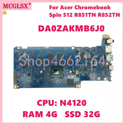 Placa de baza noua pentru Acer Chromebook Spin R851TN cod NB.H9911.00Q cu procesor N4120 placa video incoporata cu 8GB memorie si EMMC64GB.UMA foto