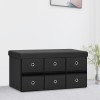 VidaXL Bancă depozitare pliabilă, negru, 76x38x38 cm, imitație p&acirc;nză