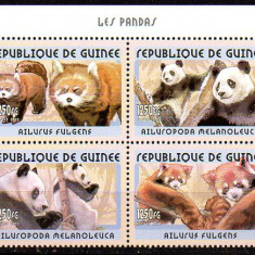 GUINEEA 2001, Fauna - Panda, serie neuzata, MNH