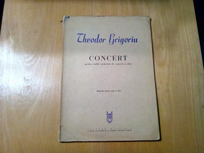 TH. GRIGORIU (autograf) - COCERT pentru Dubla Orchestra de Camera si Oboi -1968 foto