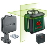 Nivela laser cu linii Bosch UniversalLevel 360, 500 - 540 nm dioda laser, 24 m distanta maxima masurare, &plusmn; 4&deg; domeniu nivelare, 120&deg; unghi deschidere,