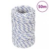 Fr&acirc;nghie de barcă, alb, 2 mm, 50 m, polipropilenă