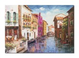 Cumpara ieftin Tablou pictat manual living - La Venetia (5), stilizat - 100x70cm ulei pe panza in cutit efect 3D, Magnific!