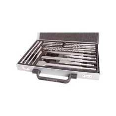 EXTOL PREMIUM set burghiu ?i dalta beton SDS PLUS; 17 buc, 5, 6, 8,10/110mm, 6,8,10,12/160mm, 8,10/210mm, 12,14/260mm, dal?i plate, he foto