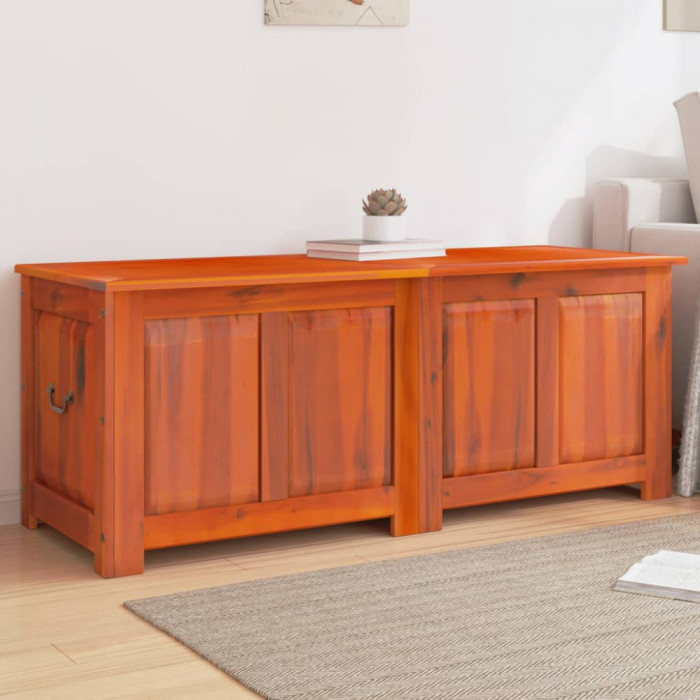 vidaXL Cufăr de depozitare cu capac, maro, lemn masiv de acacia 364917
