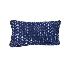 Perna decorativa, 50x30 cm, Ancora/Pesti, Albastru, Poliester, ATU-0802917