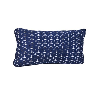 Perna decorativa, 50x30 cm, Ancora/Pesti, Albastru, Poliester, ATU-0802917 foto
