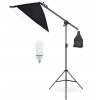 Softbox cu macara ajustabila, trepied reglabil 200 cm, bec foto 45W, Dactylion