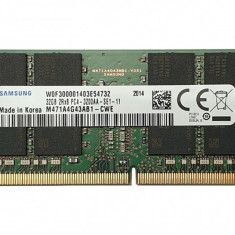 Memorie Laptop Samsung DDR4 300Mhz 32GB, M471A4G43AB1-CWE, 2Rx8 PC4-3200AA, CL22, NON-ECC, Unbuffered, 260-Pin SoDimm 1.2V