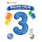 Balon, folie aluminiu, albastru, cifra 3, 40 cm