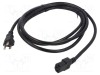Cablu 3x18AWG NEMA 5-15, mufa PVC, 2m, negru, 10A - Qualtek Electronics