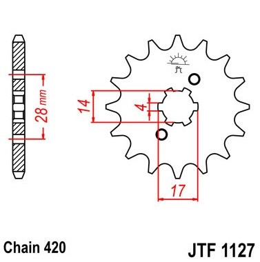 Pinion fata 13 dinti pas lant 420 &amp;ndash; Derbi GPR Nude - GPR Racing (03-05) - Senda 50 R - Senda 50 SM (03-06) - Gilera RCR - SMT 2T 50cc foto