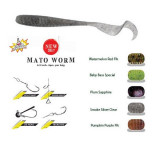 Grub Mato Worm 6.5&quot; 16.5cm Watermelon Red Flakes Herakles