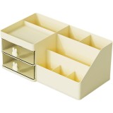 Cutie organizare, papetarie, makeup, plastic, pc hard, 27.5x15.5x12 cm, cream yellow, Oem