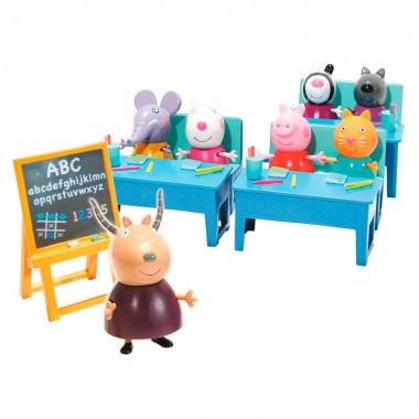 Peppa Pig - Set &#039;Hai sa mergem la scoala!&#039; (include 7 figurine)