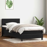 vidaXL Pat box spring cu saltea, negru, 80x220 cm, catifea 3316331