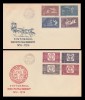 1958 Romania - 2 FDC Centenarul marcii postale romanesti, LP 463 (serie dantelata), Romania de la 1950, Posta