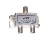 Splitter CATV coaxial (antena tv) 2 porturi 1000 MHz, SPLT-FC/2-WL, Oem
