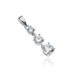 Pandantiv argint - trei pietre zircon transparent foto