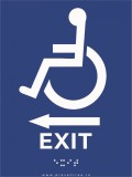 Placuta braille exit cu sageata in stanga pentru nevazatori