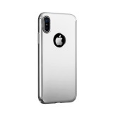 Cumpara ieftin Husa GloMax FullBody Silver pentru Apple iPhone X cu folie de sticla inclusa