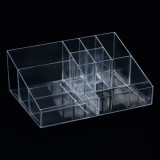 Suport Acrilic Cosmetice, 9 Compartimente, Transparent, Dimensiuni 25x19x9cm, Oem