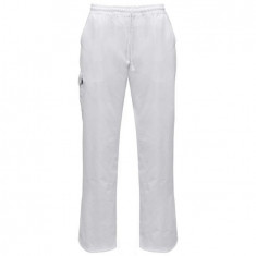 Pantaloni bucatar, talie extensibila, marimea XXL, alb, 2 buc. foto