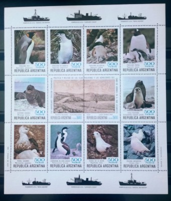 Argentina 1980 Antarctica,fauna polara, pinguini,foca,păsări serie neștampilat foto