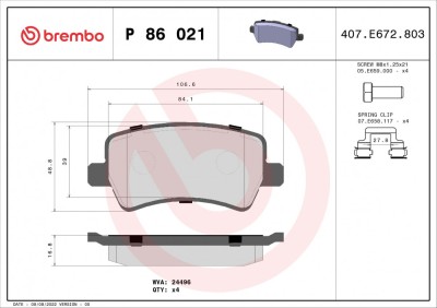 BREMBO P 86 021 PRIME LINE set placute frana,frana disc foto