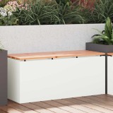 vidaXL Bancă de grădină Alb 100 x 40 x 43 cm Oțel 874906