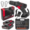 Șurubelniță fără fir cu LCD, 2x Baterii 20V, Roșu Technic RTWA0033