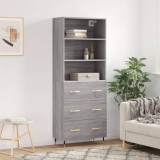 VidaXL Dulap &icirc;nalt, gri sonoma, 69,5x34x180 cm, lemn compozit