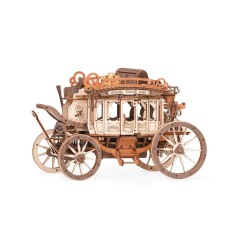 Puzzle 3D Diligenţă, cutie muzicală, 199 piese, lemn, Rokr