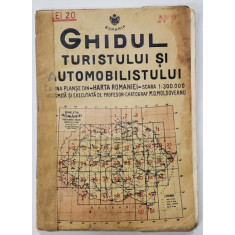 GHIDUL TURISTULUI SI AUTOMOBILISTULUI , HARTA ROMANIEI , CAROUL 7 - STOROJINET - CAMPULUNG - COZMENI de M.D. MOLDOVEANU , 1936