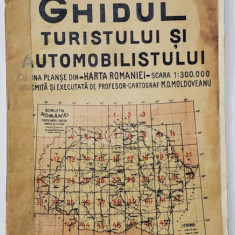 GHIDUL TURISTULUI SI AUTOMOBILISTULUI , HARTA ROMANIEI , CAROUL 7 - STOROJINET - CAMPULUNG - COZMENI de M.D. MOLDOVEANU , 1936