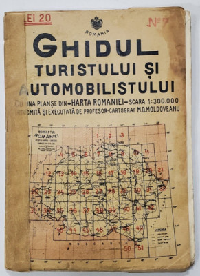 GHIDUL TURISTULUI SI AUTOMOBILISTULUI , HARTA ROMANIEI , CAROUL 7 - STOROJINET - CAMPULUNG - COZMENI de M.D. MOLDOVEANU , 1936 foto