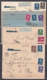 ROMANIA 1942 UZUALE REGELE MIHAI I /PLIC LOT 4 PLICURI CIRCULATE STAMPILA DE CENZURA CIRCULAT PAR AVION CENZURAT